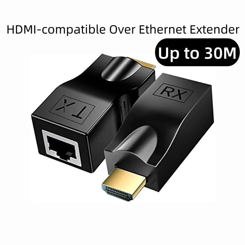 Estensore da 30 m compatibile HDMI 1080P su cavo Cat5e/6 Adattatore Ethernet compatibile HDMI a RJ45 per set-top box HDTV per computer