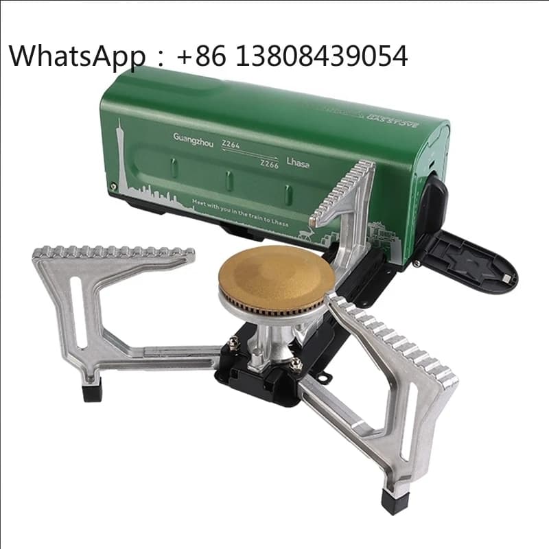 Fornello a Gas Ultraleggero Portatile per Campeggio, Antivento, Forma Cilindrica, Bruciatore Pieghevole in Metallo, Manuale