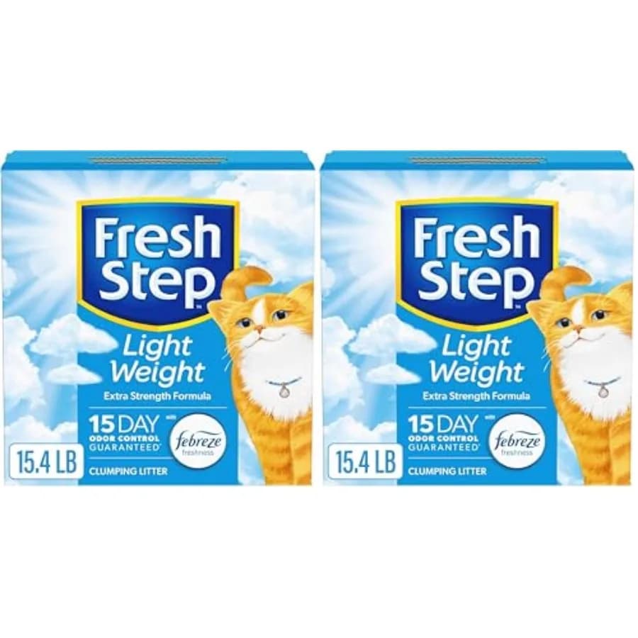 Clumping Cat Litter, Lightweight, Extreme, Long Lasting Odor Control Kitty Litter with Activated Charcoal, Low Dust Formula, 15