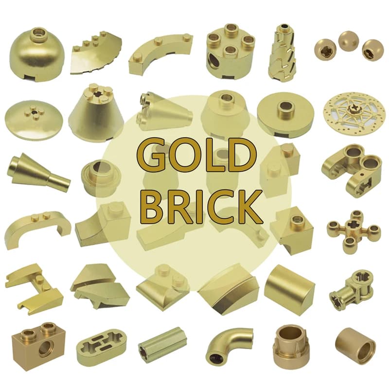 Golden Brick Building Blocks Compatible with Major Brands MOC Construction Gold Toy Part for Creative Play Educational Gift