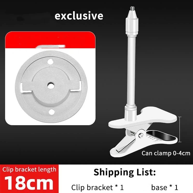 White Plastic No Punching Portable Clip Mount Webcam Stand For TP-LINK Camera Monitor Holder Home Flexible Twist Mounting Kit