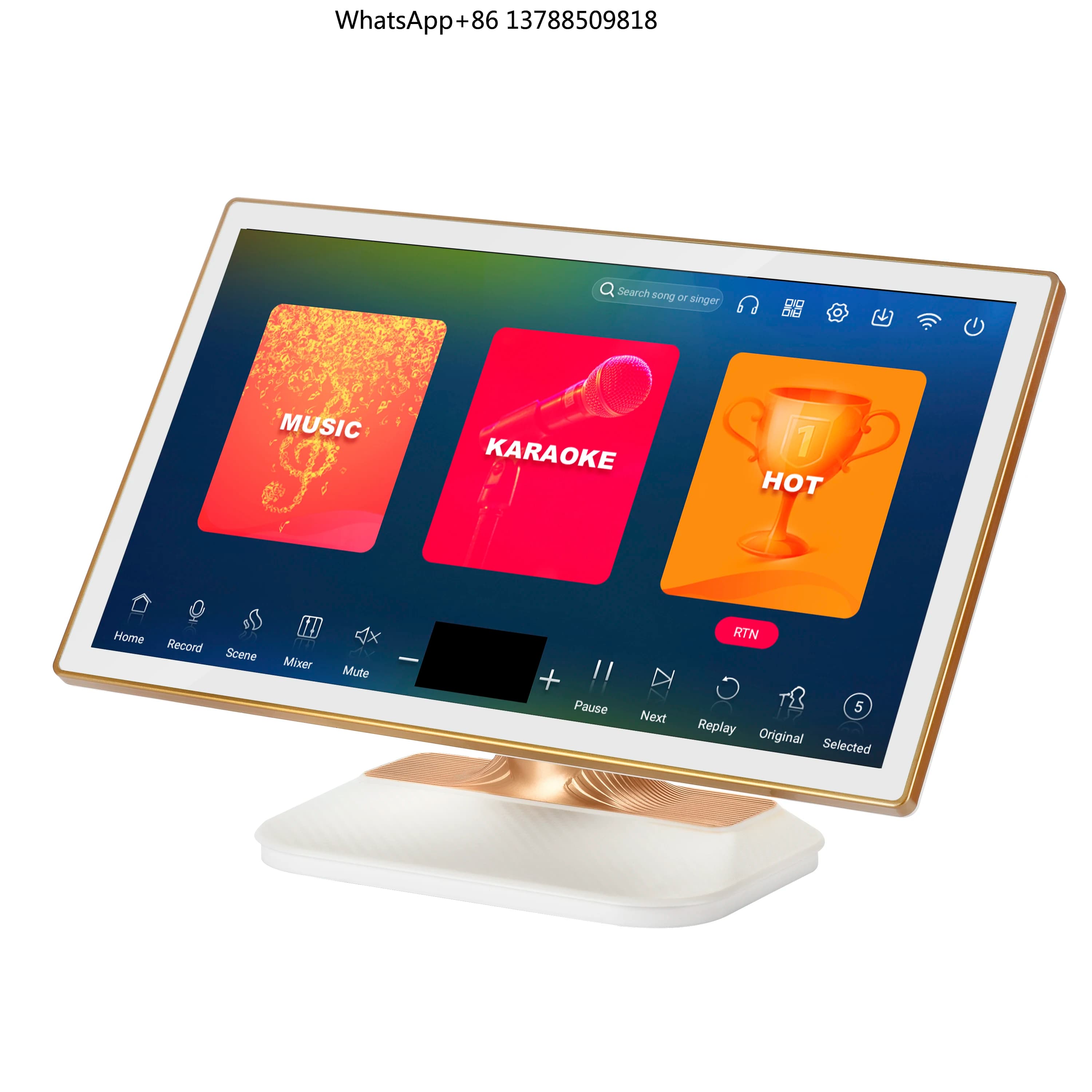 Macchina Karaoke 4-in-1 Tutto-in-Uno - Schermo Touch da 19,5'' Lettore Intelligente da 500G Perfetto per Feste in Casa e Riunioni Familiari