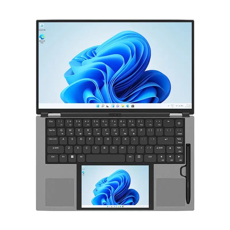 Doppio schermo da 15,6 pollici e touchscreen da 7 pollici, 32 GB di RAM, Intel Core i5-1235U, Windows 11 Pro, tastiera inglese, nuovo laptop aziendale