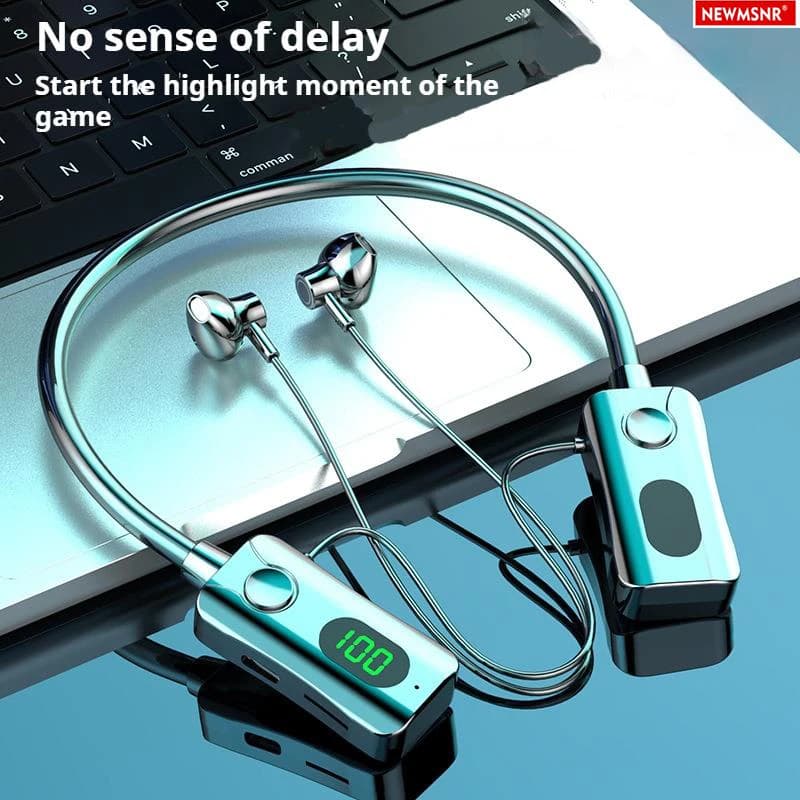 NUOVI auricolari Bluetooth a lunga durata Auricolari con suono surround Cuffie wireless a LED Cuffie da gioco sportive con archetto da collo impermeabili