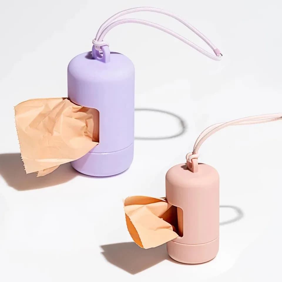 Dispenser Portatile per Sacchetti per Escrementi di Cane, Elegante e di Lusso, Accessorio per la Pulizia