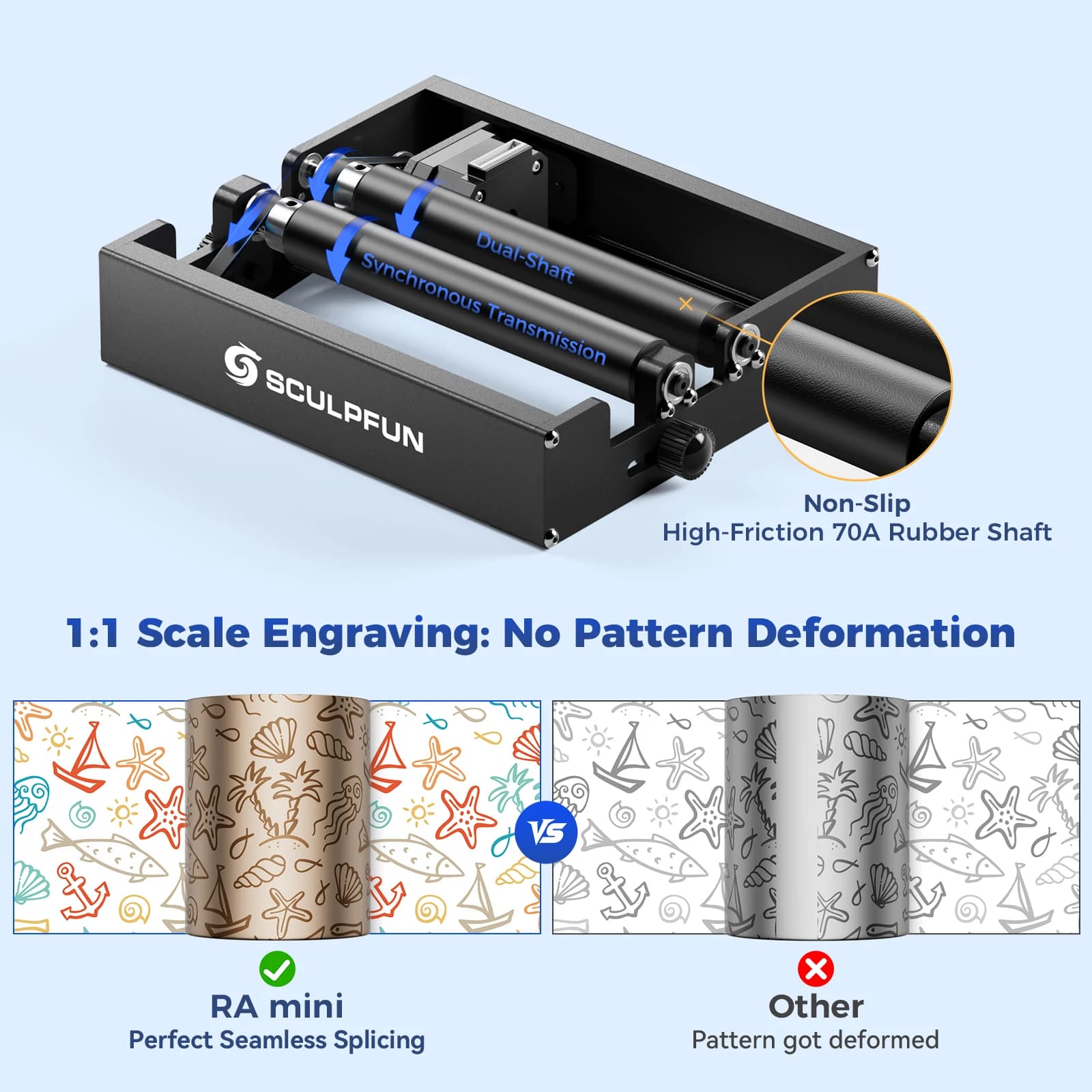 ♪ RA mini cylindrical object roller for rotary engraving 360 ° Laser engraving machine C1 iCube iCube Ultra