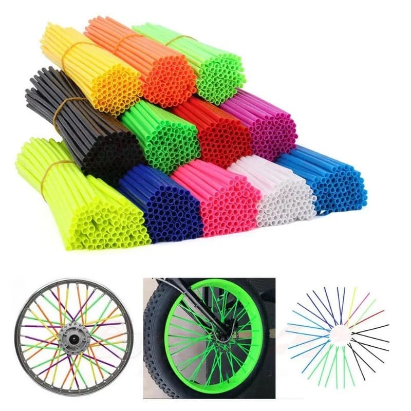 36 pezzi bici moto ruota protezione per raggi coperture della pelle tubo per motocross bici accessori fantastici 9 colori 24 cm/17 cm