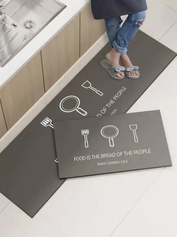 VIKAMA 2pc Semplice Cucina Tappetino Striscia Area Tappeto Diatome Fango Bagno Super Assorbente Antiscivolo Tappetino Zerbino