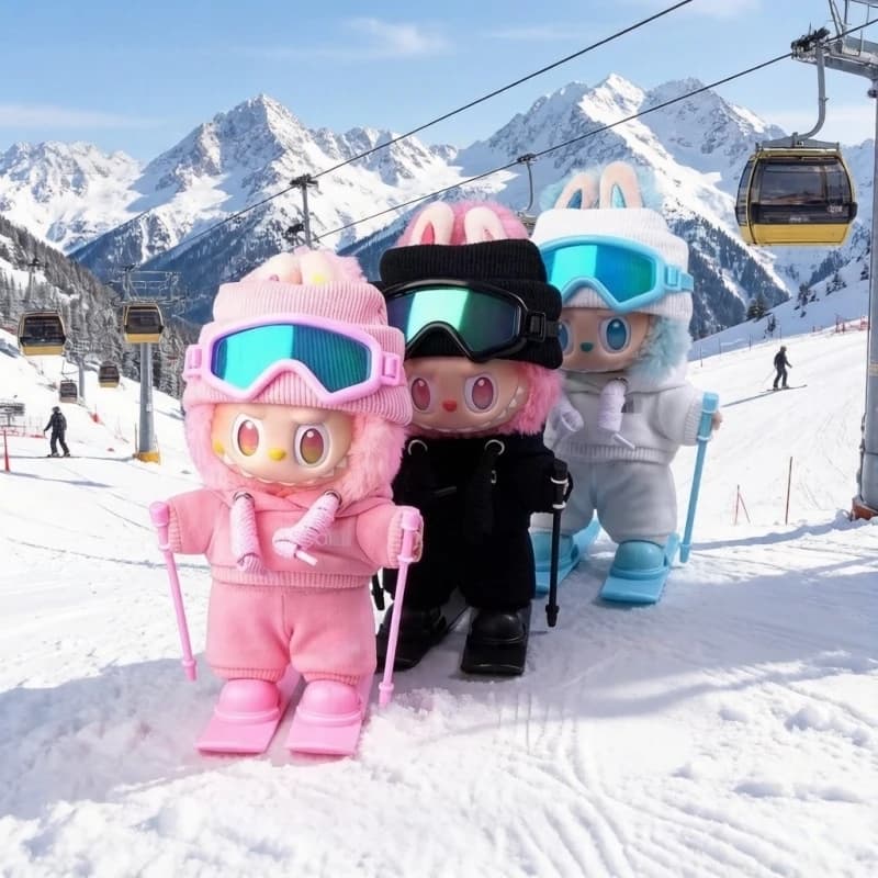 Accessori per Bambole Labubu Ski 17cm V1 V3: Scarpe Sportive, Occhiali e Attrezzi da Sci - Giocattoli per Bambini, Regalo di Compleanno