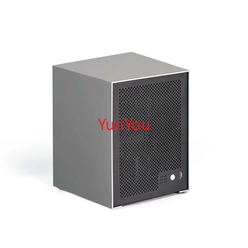 Tianjianzi Telaio NAS a 6 dischi guscio in alluminio Scheda madre ITX piccolo alimentatore 1U Telaio di servizio di archiviazione Flybull