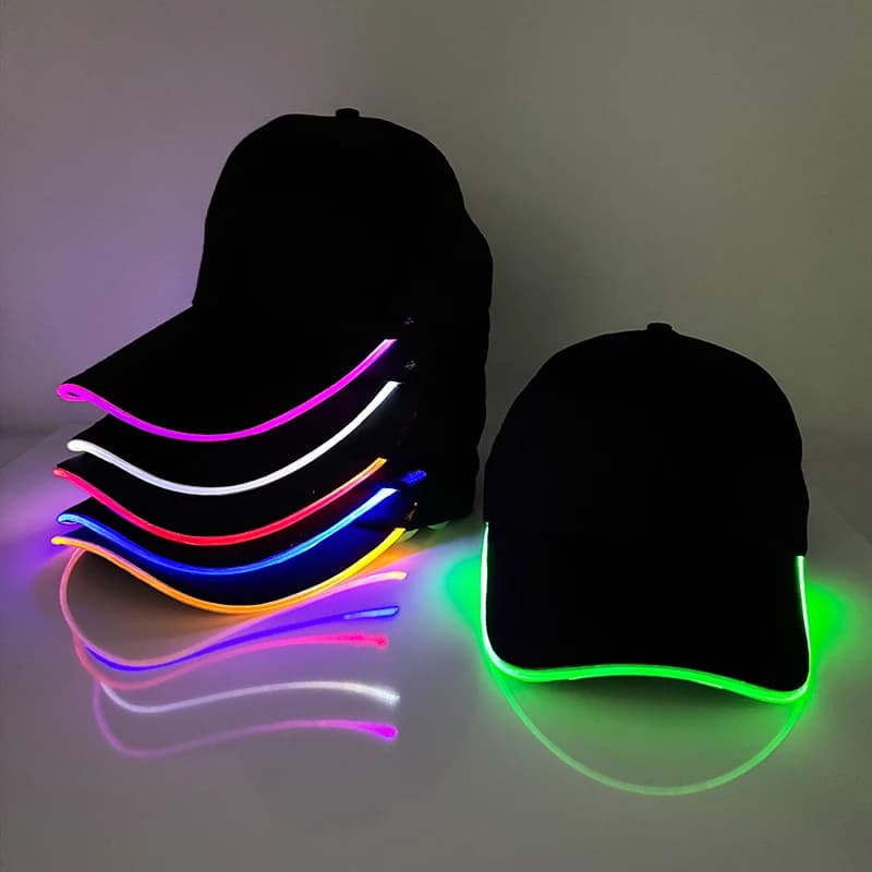 Cappello da baseball luminoso alla moda illuminato LED luminoso Hip Hop Rap Cap DJ Dance NightClub Bar Puntelli per feste Neon Hiphop Hat Forniture