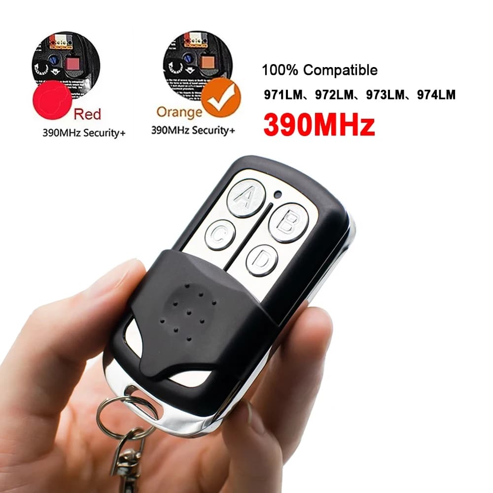 Per 971LM 972LM 973LM 974LM Sicurezza + 390 MHz Rosso Arancione Impara il pulsante Apriporta del garage