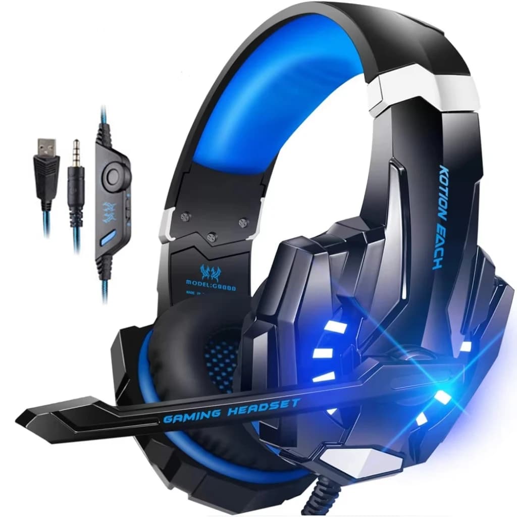 Stereo Headphones for Deep Bass with LED Microphone Light for PS4/PC/laptop/Telephone Gamer