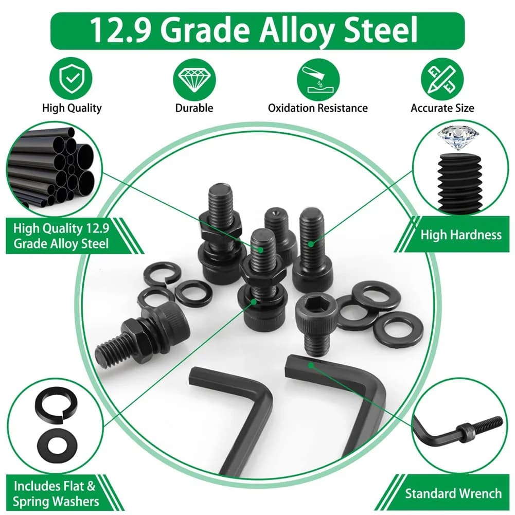 ABYA 1500PCS Screws Nuts and Washers Assortment, Hex Socket Head Cap Metric Bolts and Nuts Kit for 3D Printer Furniture
