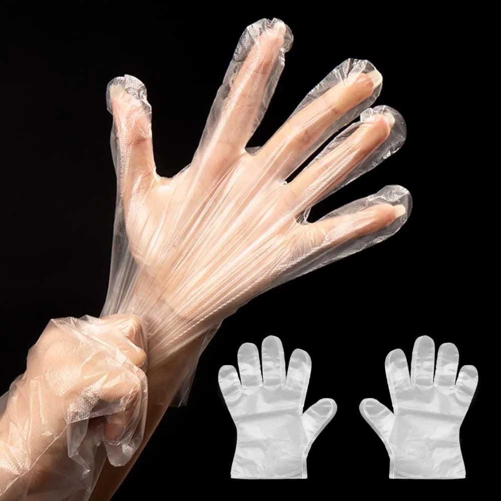 Spedizione USA: 400 Pezzi di Guanti Monouso in Plastica, Senza Lattice, Senza Polvere, Trasparenti e Impermeabili per Preparazione Alimenti e Pulizie
