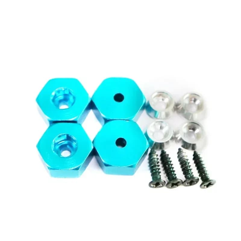 Set di 4 Adattatori Esagonali in Metallo da 5mm a 12mm per Mozzo Ruota, Compatibili con Auto RC WPL D12 C24 C34 B24 B36 MN D90 D99, Parti di Aggiornamento