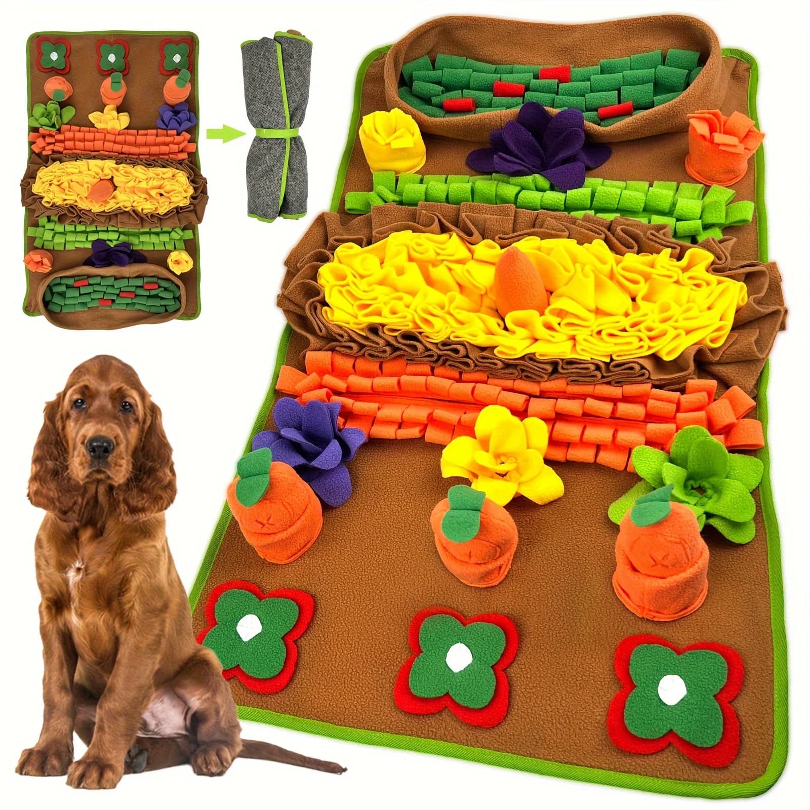 Pet Snuffle Mat per cani Sniff Mat Nosework Tappetino per alimentazione Alimentatore lento Puzzle interattivo per cani Giocattoli per addestramento e sollievo dallo stress