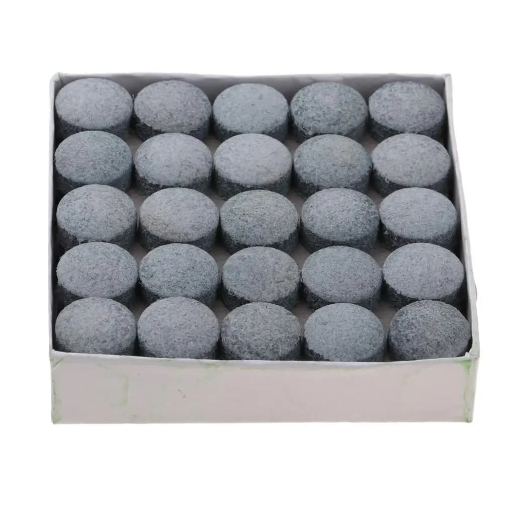 Pack of 50/Box Pressed And Shaped Snooker Billiard Pool Leather Cue Tips 13mm