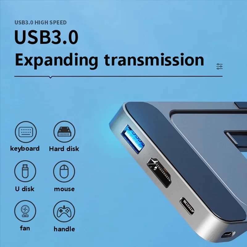 【Design elegante】Per Switch 2 Base di conversione per proiettore schermo compatibile Supporto pieghevole con 4K /Tipo C/Usb 3.0 Per Switch Doc