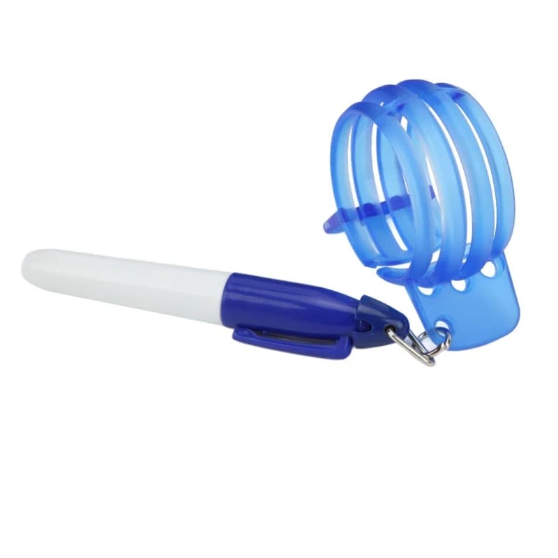 360 ° Dispositivo per la marcatura delle linee sul pallone da golf in plastica, per la disegnatura di tre linee, per uso generale, blu