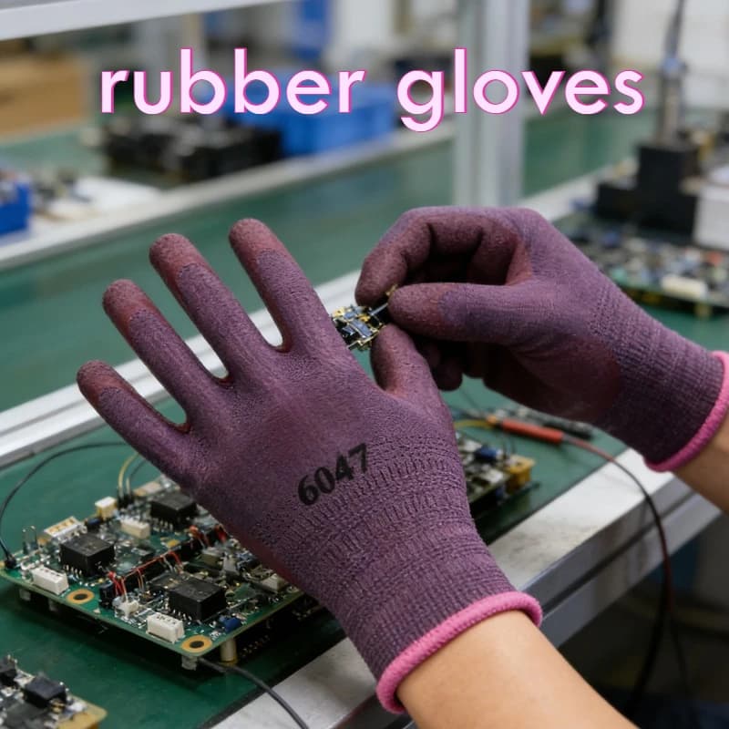 Guanti da Lavoro in Lattice di Gomma Impermeabili, Resistenti all'Usura, Antiscivolo, Guanti Protettivi per Cantieri Edili, Accessori di Sicurezza