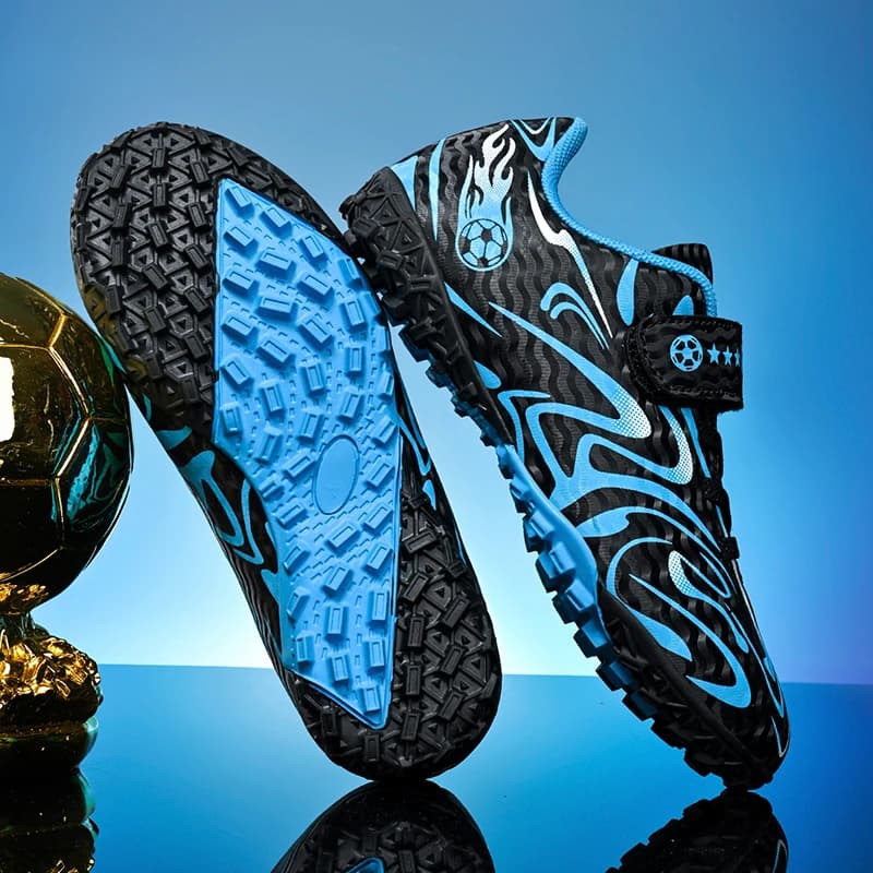 Scarpe da Calcio per Bambini, Traspiranti, Antiscivolo, Sneakers per Futsal, Calzature Sportive con Supporto alla Caviglia per Erba e Outdoor