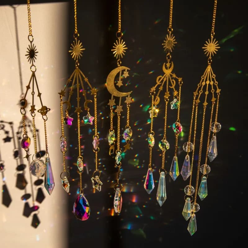 Galaxy Crystal Sun Catcher Wind Chime DIY Rainbow Prism Hanging Ornament for Home Garden Decor room decoration accessories