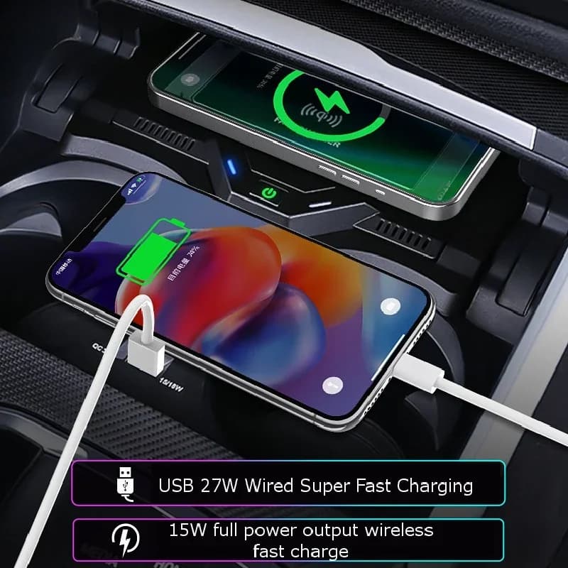 Per BMW Serie 2/3 G20 G28 Serie 4 20-23 Supporto per pad di ricarica veloce per telefono Accessorio Caricatore wireless per auto con chiave per scheda NFC