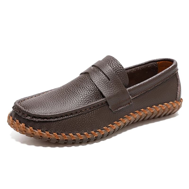 Sneakers in Vera Pelle da Uomo, Scarpe Casual Estive, Mocassini Slip-on, Scarpe da Guida Leggere e Traspiranti