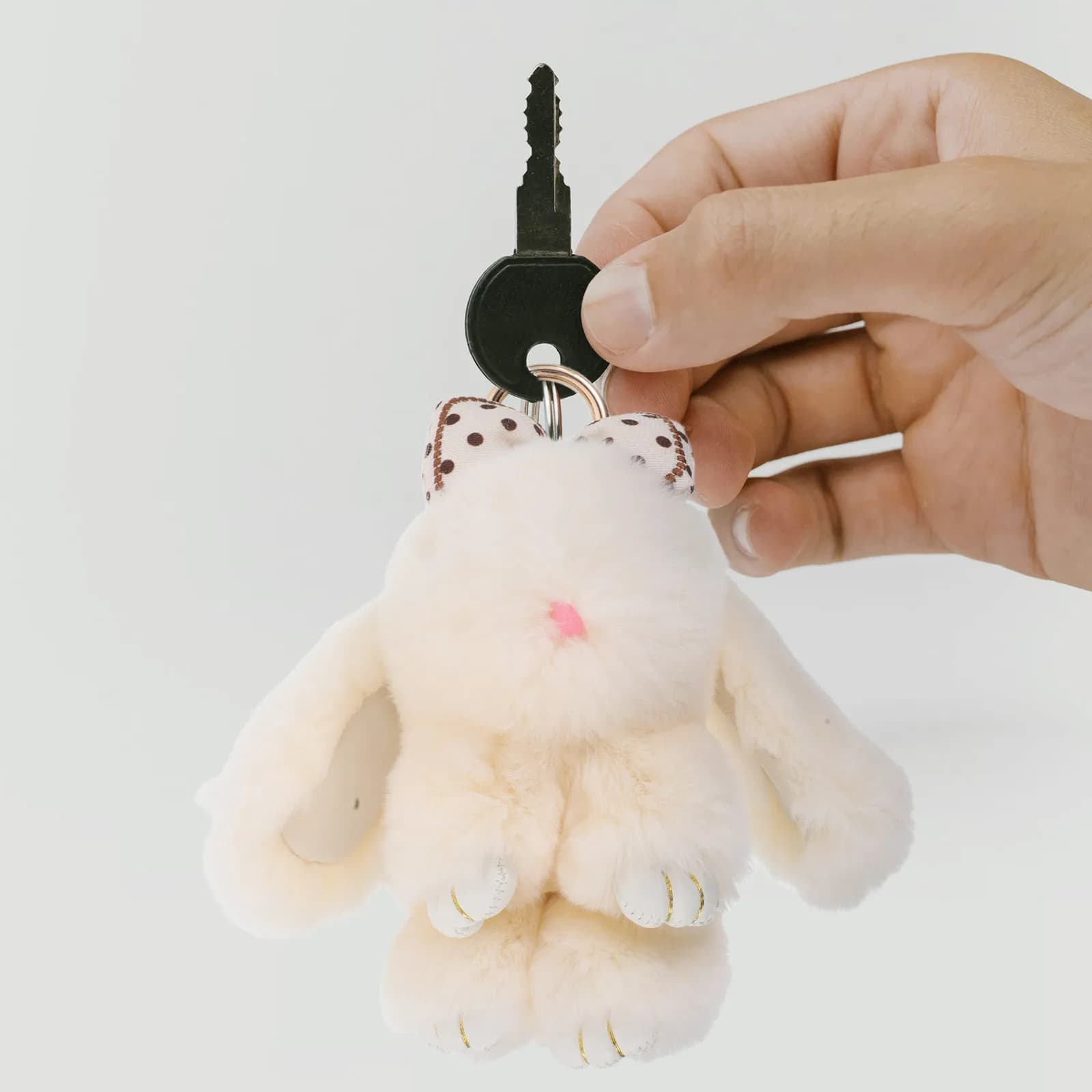 Portachiavi con Coniglietto Carino, Ciondolo Morbido in Peluche per Borse, Portamonete, Chiavi dell'Auto, Accessorio di Moda, Grazioso Charm Animale