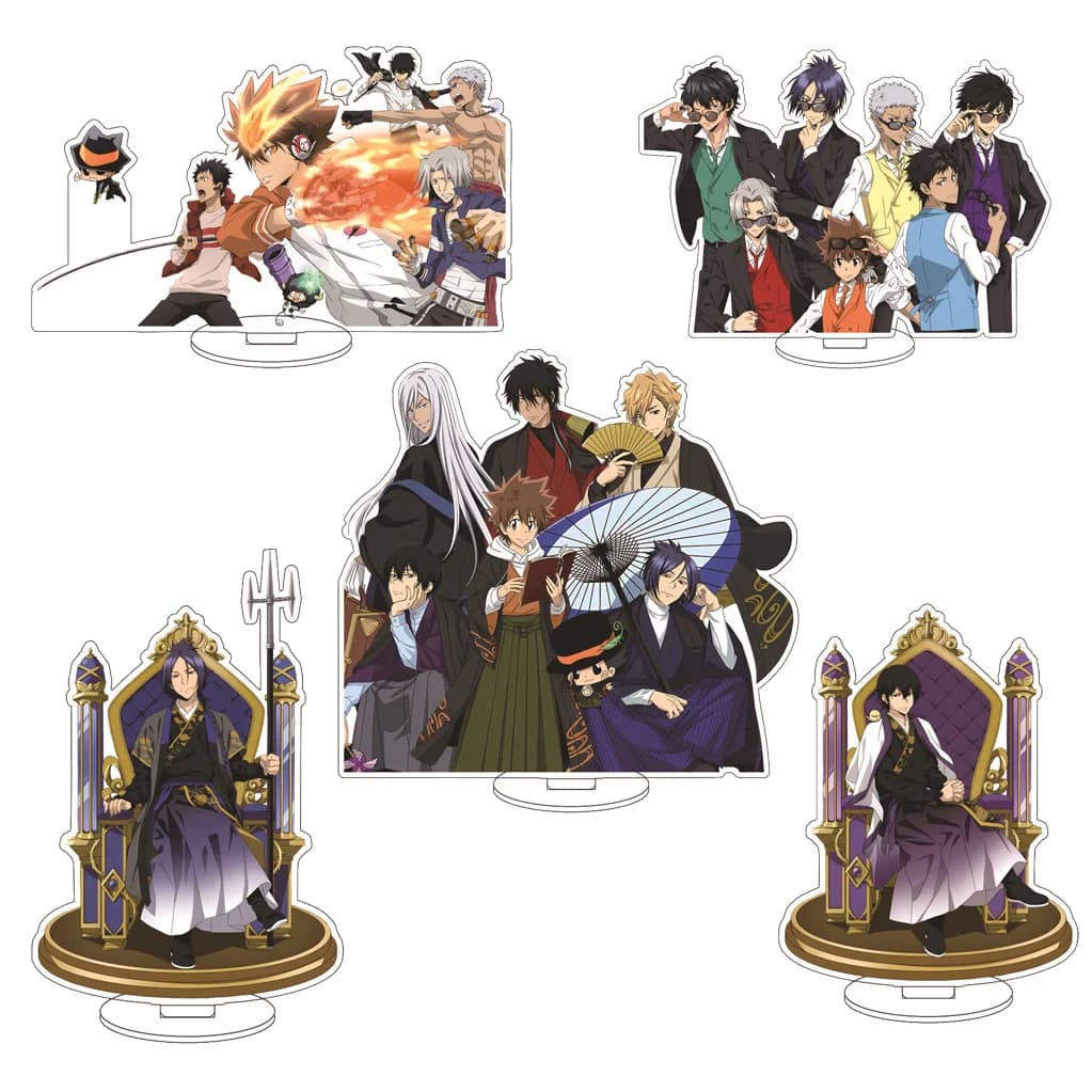 16CM Anime Katekyo Hitman Reborn Sawada Tsunayoshi Gokudera Hayato Yamamoto Takeshi Cos Acrylic Figure Stand Ornaments Gifts
