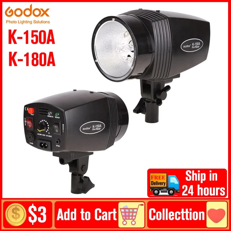 GODOX K150A 150Ws K180A 180WS K-150A K-180A Mini Studio portatile Flash Lighting Photo Gallery Mini Flash 110V/220V Flash stroboscopico