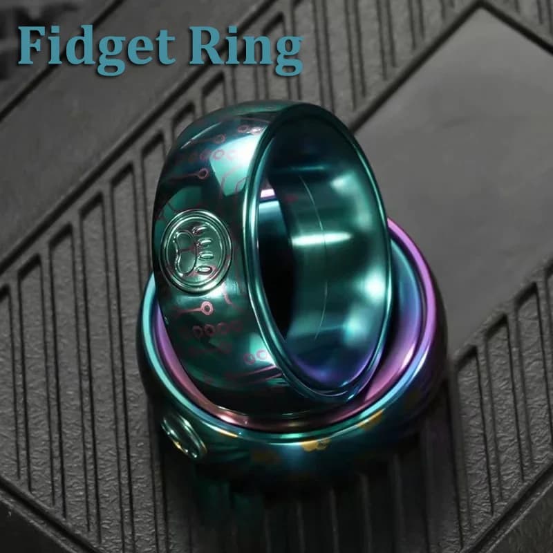 Cat God EDC Haptic Paragraph Fidget Ring, Anello Magnetico a Cricchetto Meccanico, Fidget Spinner, Push Slider, Giocattoli Antistress