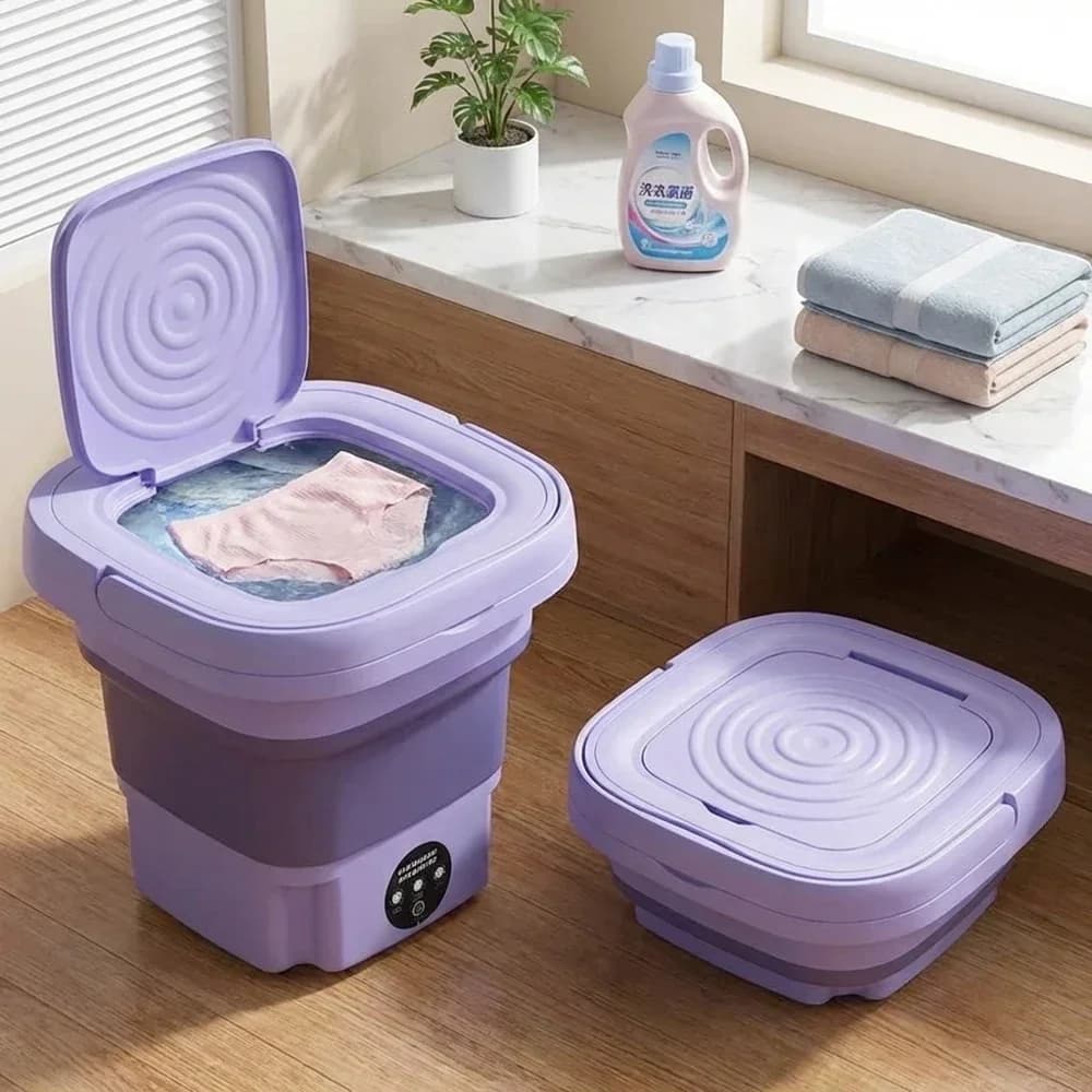 Mini Lavatrice Pieghevole da 8L, Portatile, per Pulizia Profonda, Salvaspazio, per Biancheria Intima