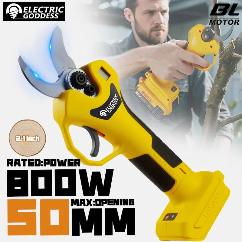 Electric scissors without brushes Garden Trimmer 30mm Cutting Electric pruning shears Garden electrical tools for Dewalt 20V Battery Pin