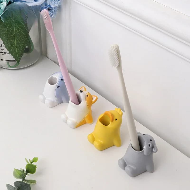 Porta spazzolino per animali simpatico cartone animato, decorazione domestica creativa, bagno, portaoggetti per attrezzature odontoiatriche
