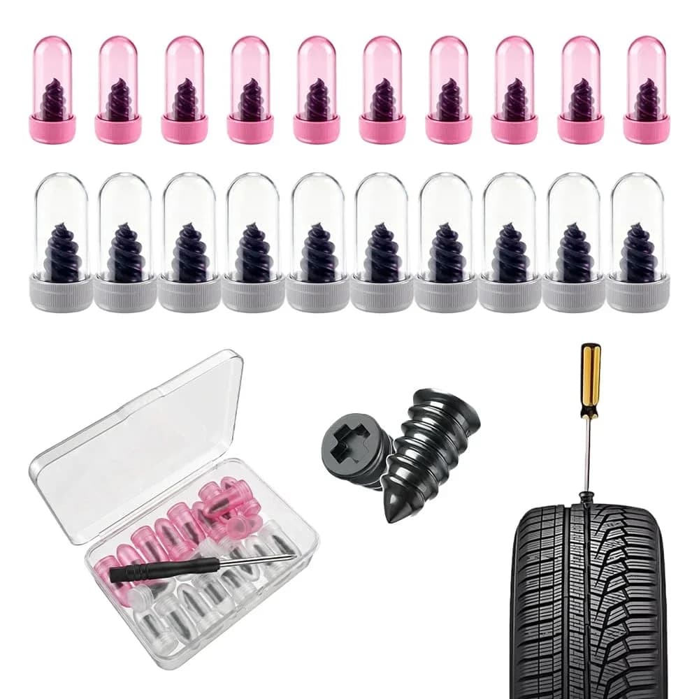 Chiodi per Riparazione Pneumatici Auto in Gomma, Superficie Liscia, Filettatura Chiara, Leggeri, Forte Presa, Strumenti per Riparazione Pneumatici da Montagna