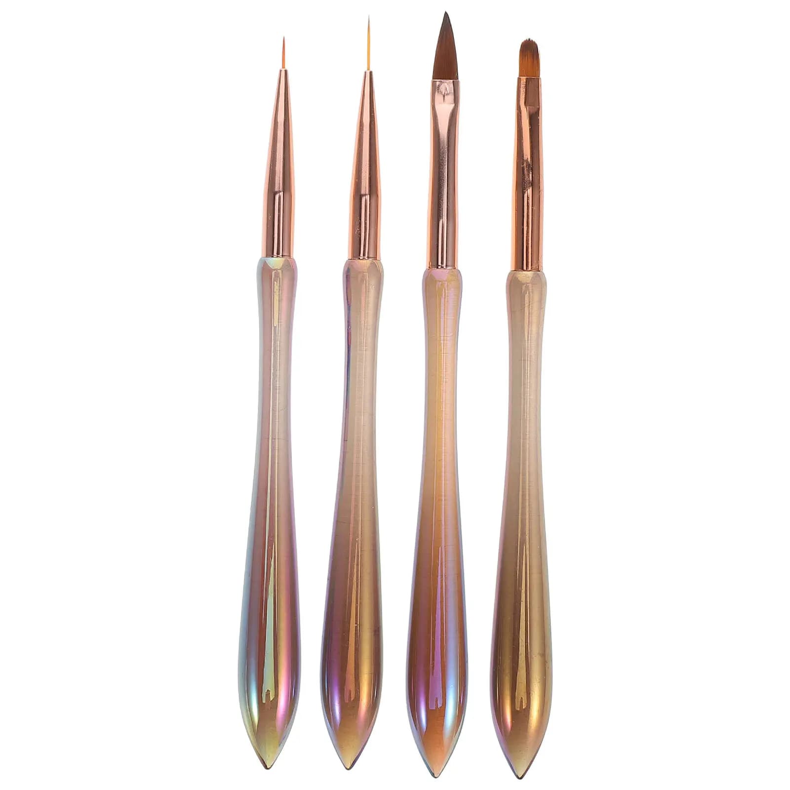 Set di 4 Penne per Nail Art, Pennelli Versatili per Strisce, Penne in Cristallo, Penne per Smalto Gel, Portatili per Uso Professionale e Domestico, per Dettagli Sottili