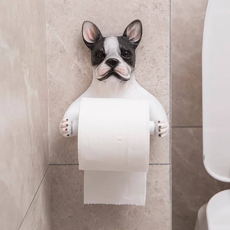 Cute dog tissue holder bathroom with no punching wall mounted creative toilet paper holder keukenrolhouder hangend
