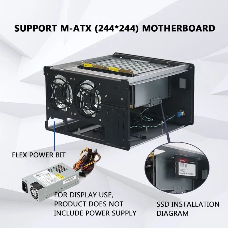 Server di archiviazione NAS a 8 alloggiamenti Slot per scheda Pcie a tutta altezza Scheda madre MATX Chassis sostituibile a caldo