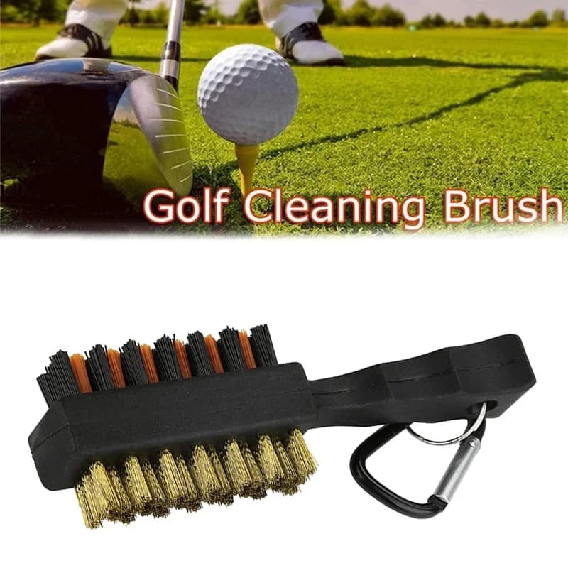 Spazzola per la Pulizia delle Scarpe da Golf con Impugnatura Antiscivolo, Strumento Portatile in Metallo Leggero con Spazzole in Nylon per Pulizia Rapida
