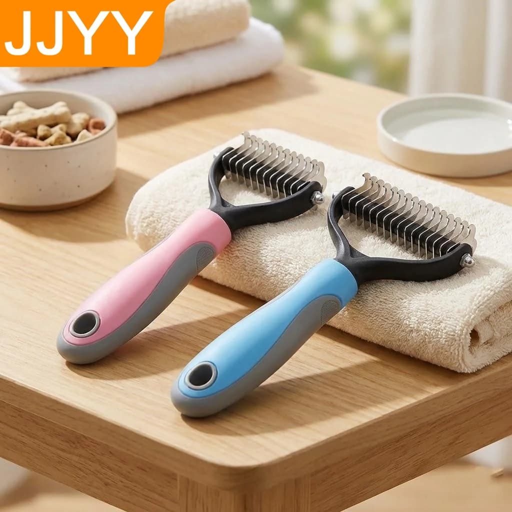 Spazzola per toelettatura cani a doppia faccia, pettine scioglinodi per peli di animali domestici, strumento per la rimozione dei peli di gatti per una facile depilazione 1PC S/L