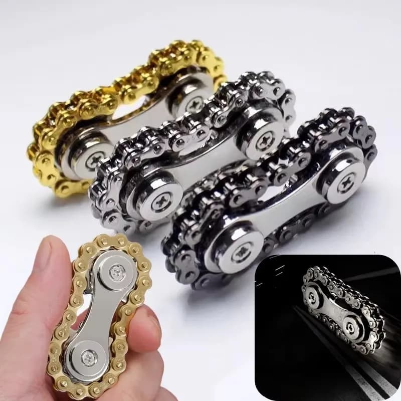 Catene per bici in metallo Fidget Spinner Gyro Toy Sollievo dallo stress Aiuto per la messa a fuoco Fai da te per l'ansia EDC Volano per pignone tascabile per adulti e bambini
