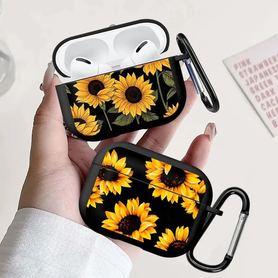 Sunflower Case for Airpods 1 Pro Pro3 4 2 3 Pro2 - Cover for earphones