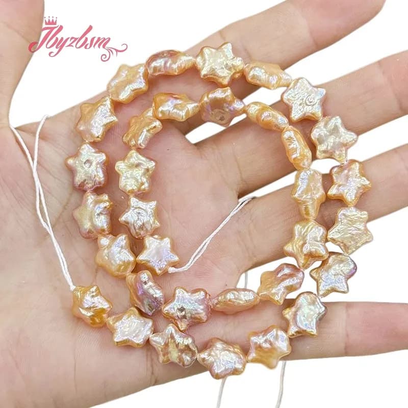 Perle naturali d'acqua dolce da 10-12 mm a forma di stella, per la creazione di gioielli fai da te, collane, bracciali, distanziatori, perle sfuse, filo da 15 pollici.