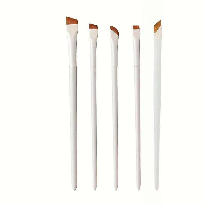 Eyeliner Brush Angled Ultra Thin Flat Precision Eyebrow Brush Fine Detail Under Eye Makeup Brush White Winged Gel Liner Brush