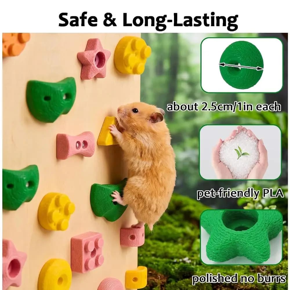 D9 16pcs Non-Slip Rocks Hamster Climbing Toys Pet DIY Assembly Space-Saving Hamster Enrichment Toys Cat Interactive Hamster Toys