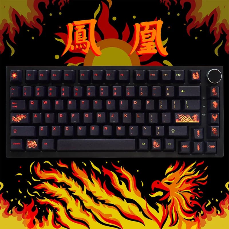 Keycap NewGMK PhoenixPhoenix con stampa a sublimazione in PBT, altamente compatibili con tastiere meccaniche a assi incrociati