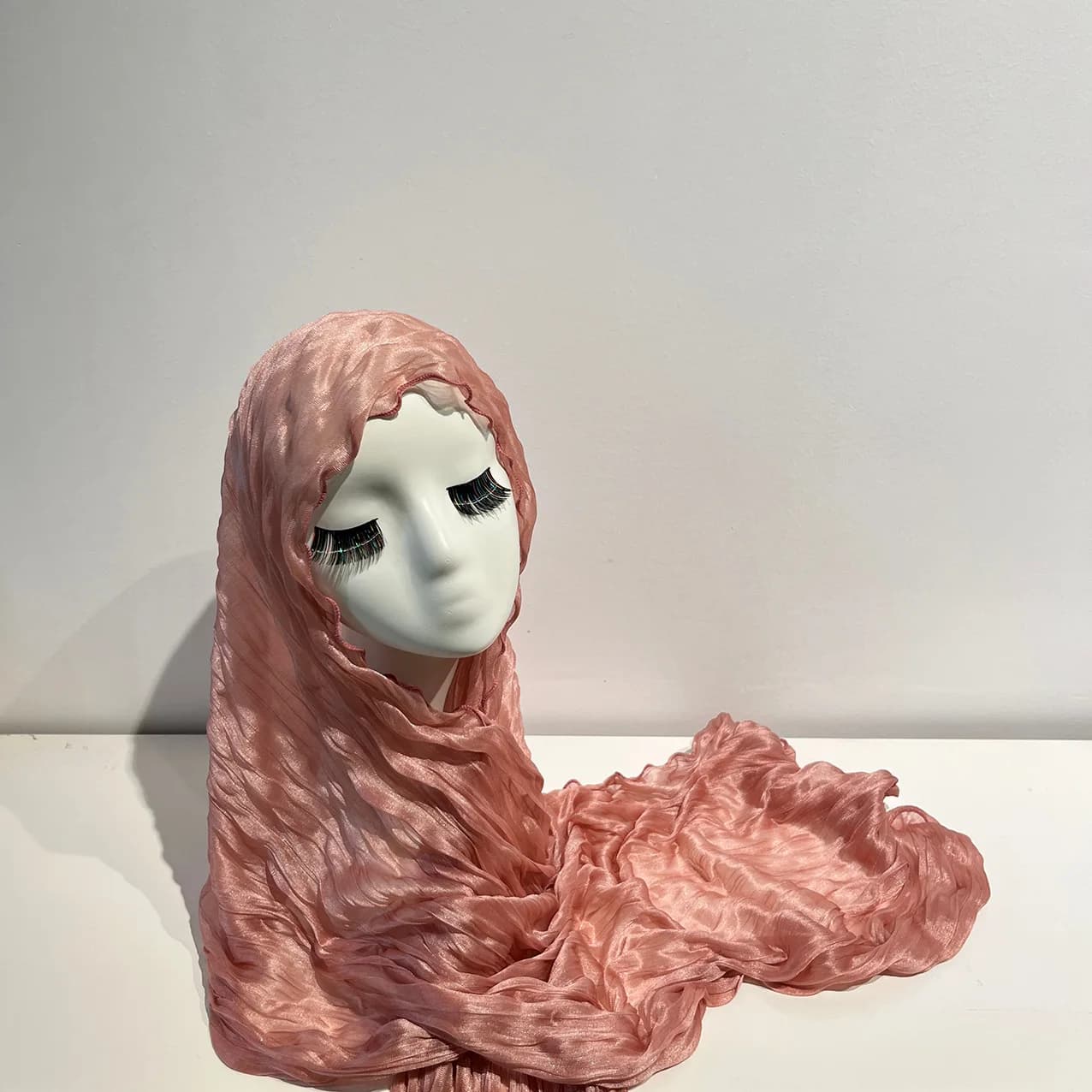 Luxury Pleated Long Scarf Headscarf Sun Protection Shawl Wrap for Women Muslim Hijab Winkle Crinkle Scarves Bandanas Headband