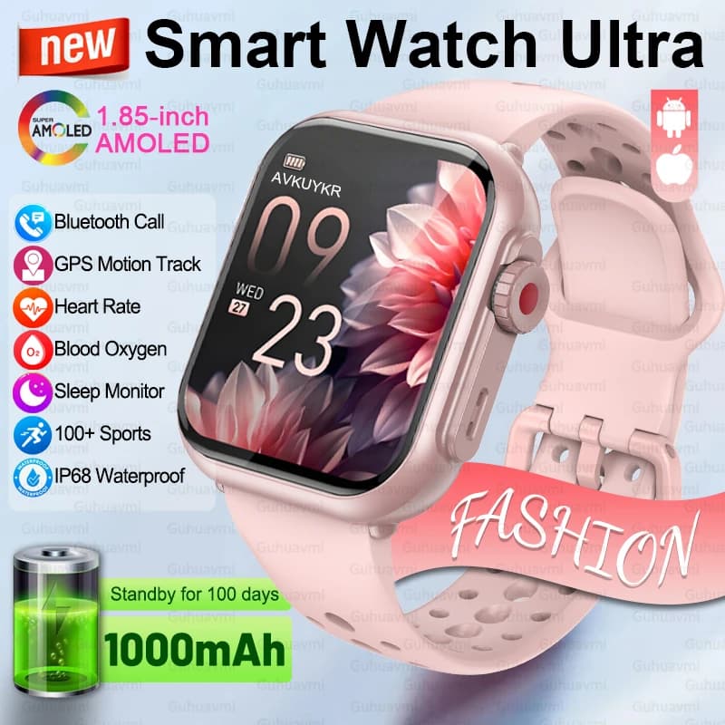 2026 Nuova Versione Globale Chiamata Bluetooth Astuto Della Vigilanza Delle Donne 1000mAh Batteria Frequenza Cardiaca 100+ Sport IP68 Impermeabile Astuto Della Vigilanza Degli Uomini